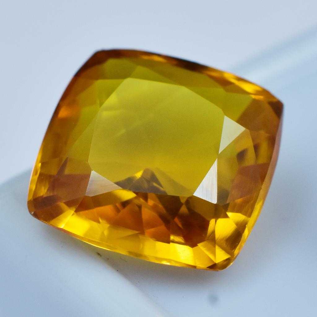 Natural 7.45 Carat Yellow Sapphire CERTIFIED Square Cushion Cut Loose Gemstone
