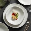 Creative Irregular Shaped White Ceramic Dinner Plates els Tableware Home Use Deep Soup Plates Dinner Utensils Cooking Dishes