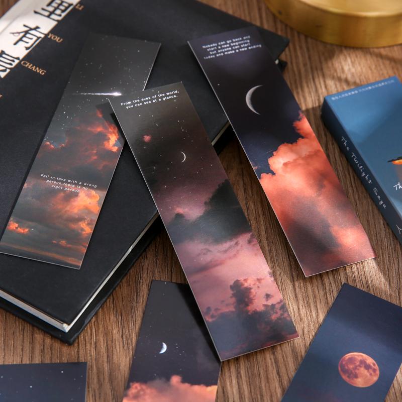 30pcs Warmth Series Bookmark Set White Card Paper Memo Page Marker for Books Unique Reading Gift
