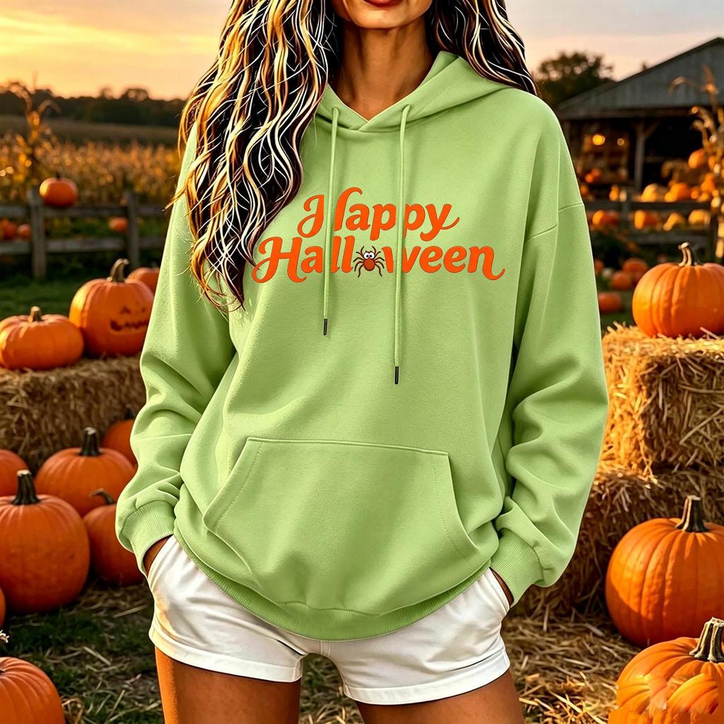 Women's Halloween Hoodie Color Loose Fit Casual Top