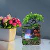 Tabletop Water Fountain Rock Waterfall Micro Landscape With Color Changing LED Lights Statue For