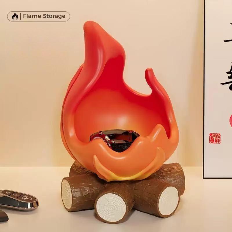 Firewood Ornaments for Moving Into A New Home Flame Shaped Celebration Entrance Hall Storage Key Storage Tray