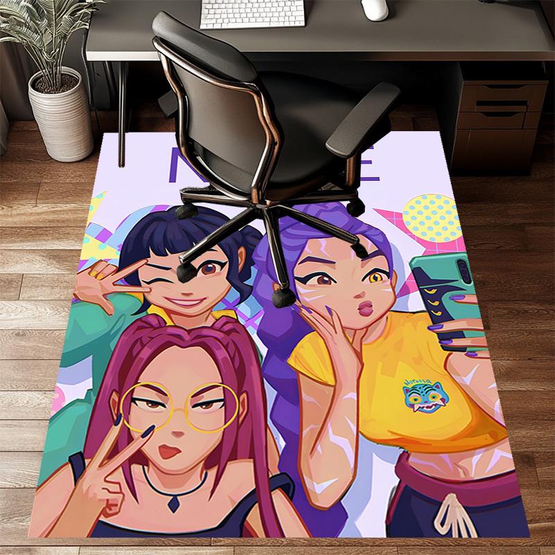 Custom KPop Demon Hunters Mat Personalized Name, Polyester Washable Indoor Entryway Rug, Gift for Christmas, Easter, Thanksgiving Day