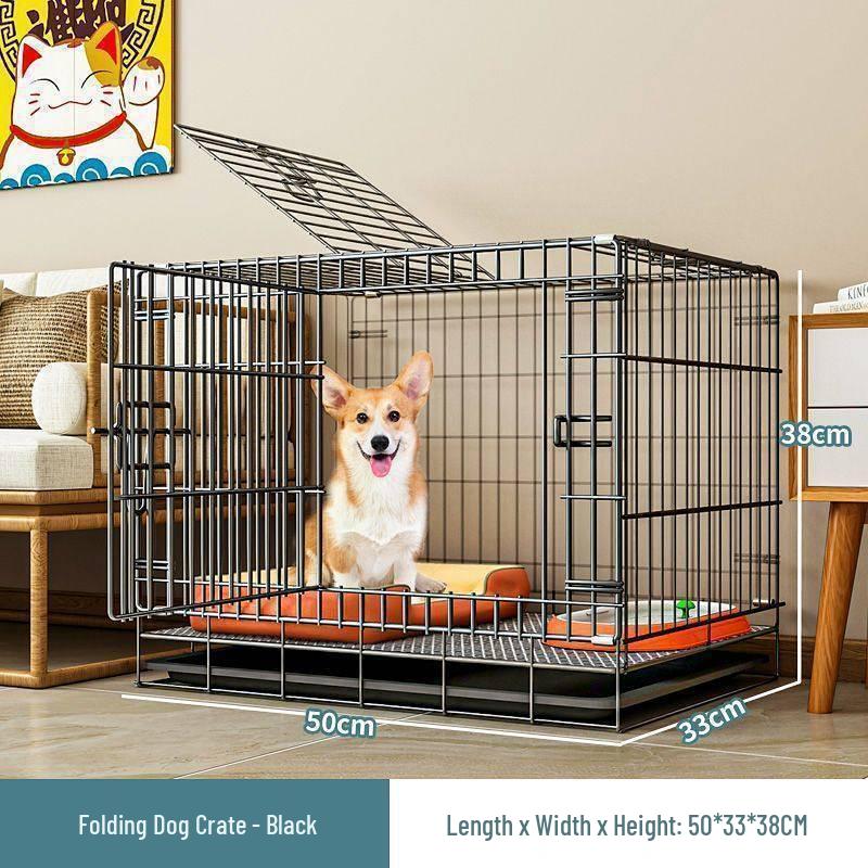 

Клетка для домашних животных в помещении с отделением для туалета для собак и кошек малого и среднего размера Black [34x26x28] Economy