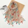 New Japanese Artistic Cotton Hemp Scarf With Small Fresh Green Silk Tourism Photography Decoration Sunshade Shawl