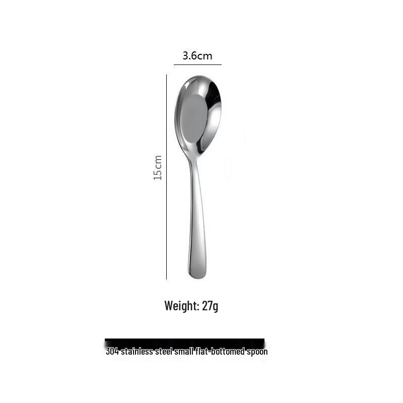 304 Stainless Steel Long Handle Flat Bottom Spoon