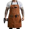 [MIGVAN] Schweißschürze, Arbeitschürze, für Herren/Damen, Einheitsgröße (F.), Echtes Leder, Hitzebeständig, Flammhemmend, Schutzkleidung, Mehrere Taschen,
