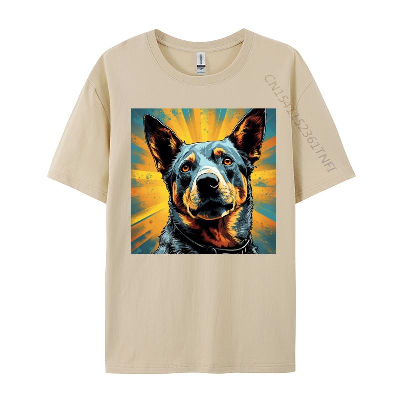 Vibrant Australian Cattle Dog Tshirt Cotton Tops Shirts For Men Geek T Shirt Europe Prevalent TShirt Drop Shipping