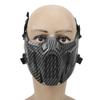Skull Half Face Cover Guard Tactics Mouth Nose Protection Shield Carbon Fiber Texture for CS Outdoor Game