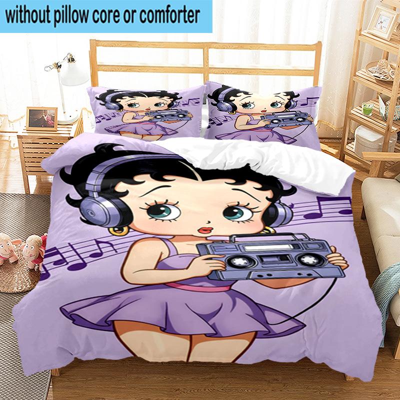 3PCS Laday In Red Dress 3pcs Bedding,Including 3PCS Duvet Cover And 2pcs Pillowcases Perfect for Christmas,Ideal for Bedroom, Dormitory