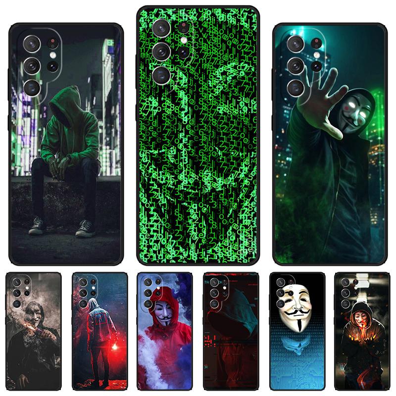 Hacker Anonymous phone case For Samsung Galaxy S24 S25 S23 S22 Ultra Note 10 20 Plus S20 S21 FE Cover