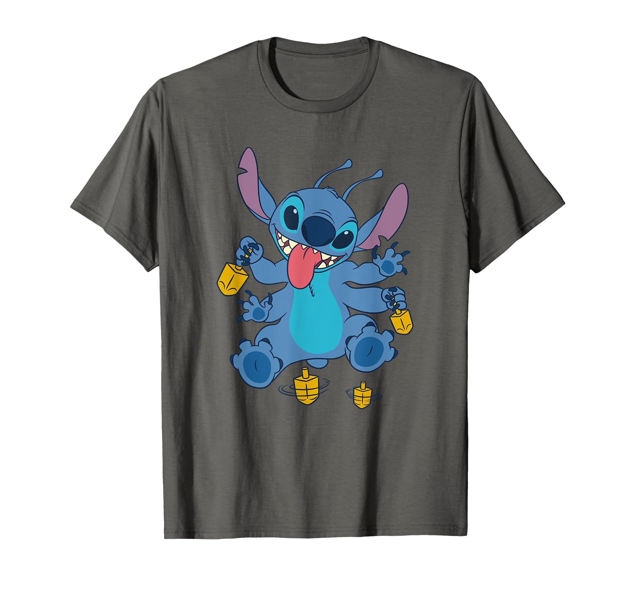 

Disney Lilo Stitch Hanukkah Spinning Dreidel Fun & T-Shirt серый