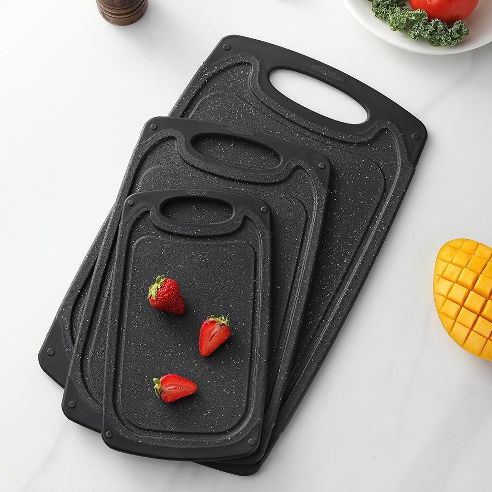 Non-Slip Marble Pattern Plastic Cutting Board Set (3-Piece, Thickened, Hangable)