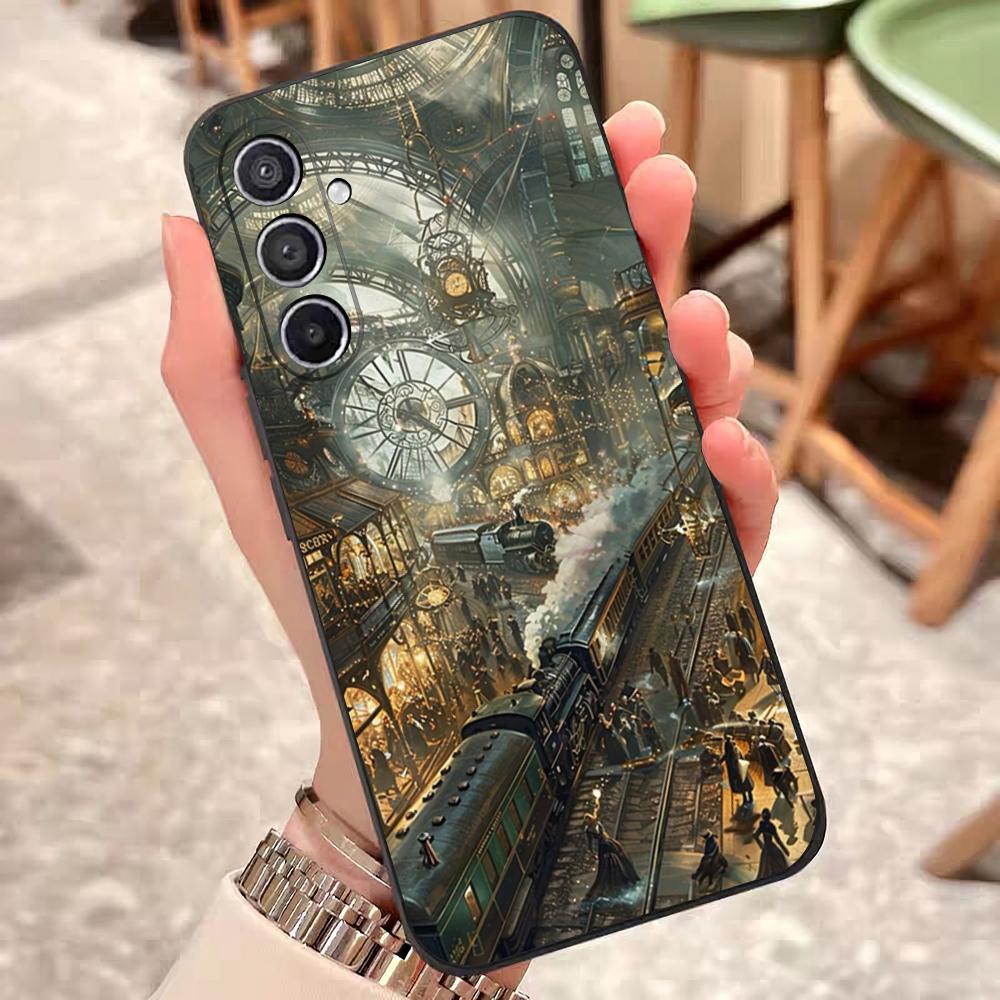 Steampunk Fantasy City Phone Case For Samsung S25 Edge 24 23 22 21 20 Ultra Plus Fe Galaxy A54 53 34 25 16 Silicon Cover