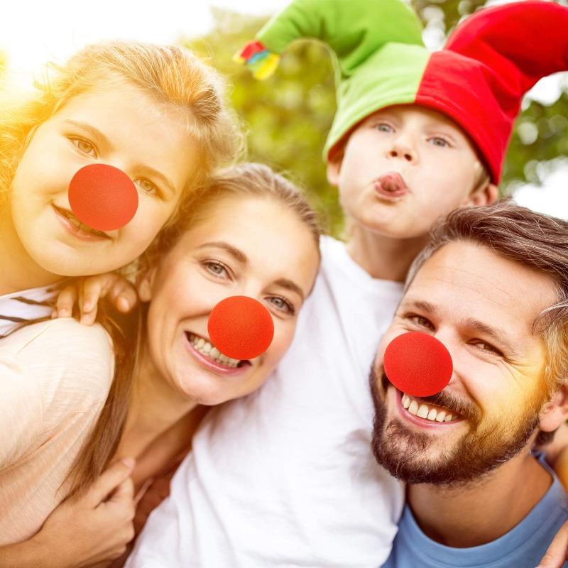 200/1 pièce Nez de Clown Rouge Bricolage Boules Éponge Mousse Accessoires Déguisement Cosplay Performance Cirque Amusante Fête Halloween Fournitures de Décoration