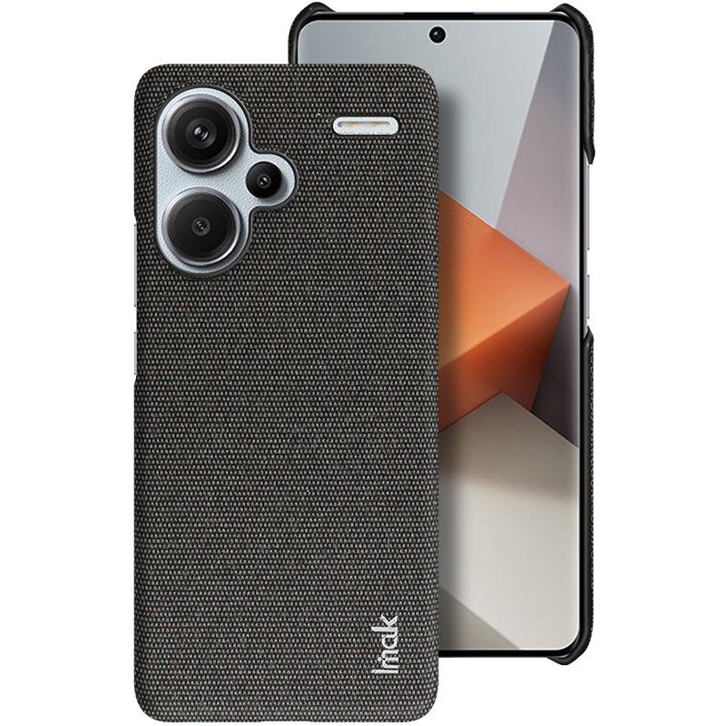 

IMAK Серія Ruiyi для Xiaomi Redmi Note 13 Pro+ 5G Задня кришка Текстура тканини PU+PC Чохол Протектор Black