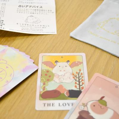Mochiri Guinea Pig Tarot Produced by NORI STAR 22 and Drawstring Bag Included Cards, CREAM, Cards, Instructions, [Authentic]