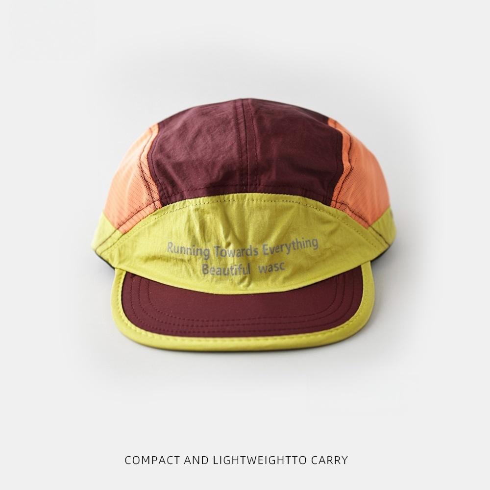 Unisex 5 Panel Camp Cap Color Block Patchwork Soft Brim Packable Hat Quick Dry Breathable Summer Streetwear Outdoor Sports Cap Adjustable коричневый