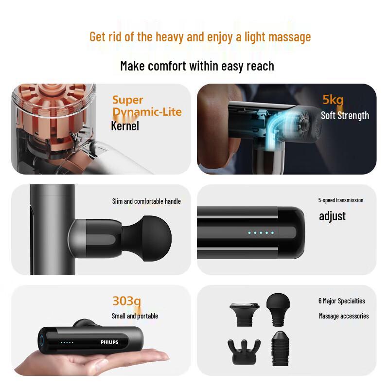 Philips Portable Mini Massage Gun PPM3105G CN plug (adapter included)