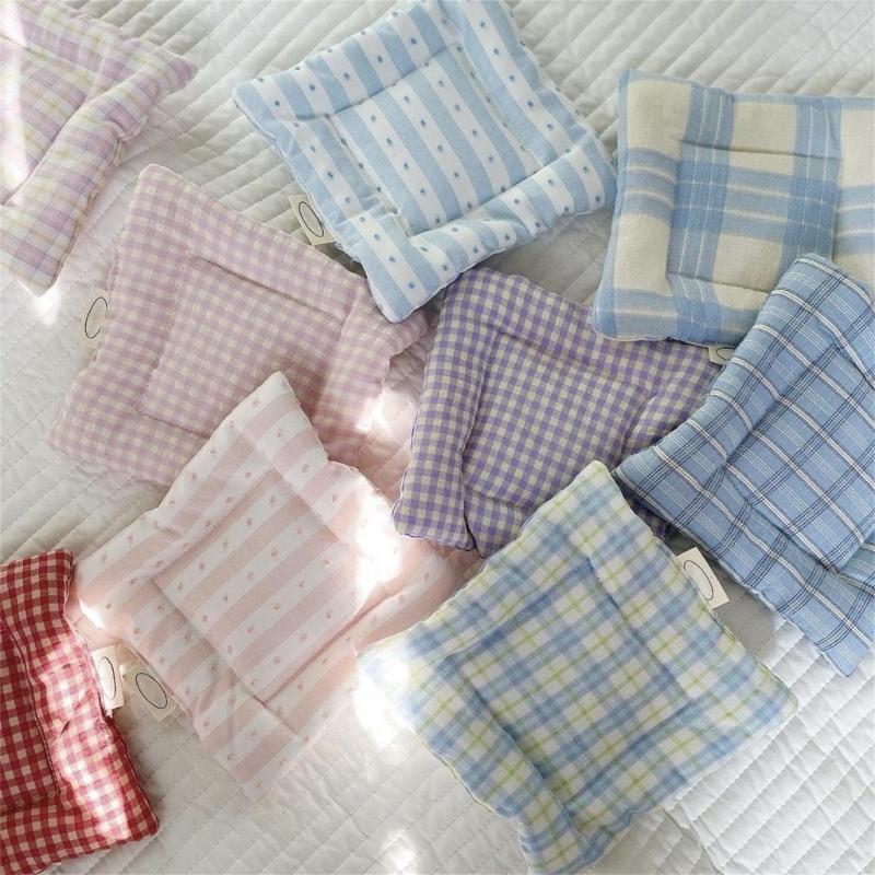 Washable Thick Placemats With Checkered Striped Dot Design Heat Insulation Table Protectors Coasters Small Cushions