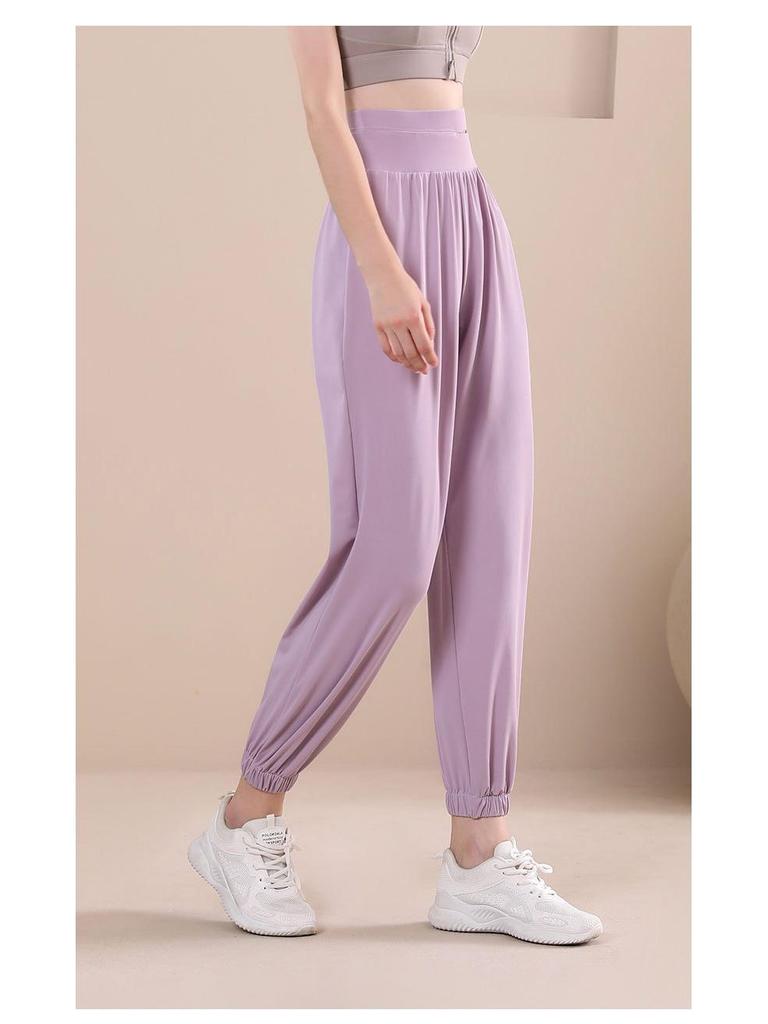 Damen Schnelltrocknende High Waist Loose Fit Yoga- & Fitness-Schweißhose