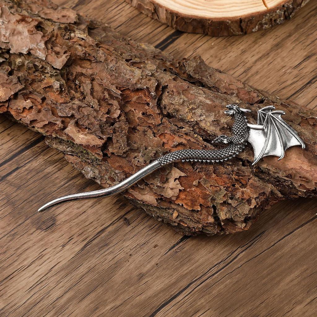 Retro Viking Dragon Hair Stick Female Creative Nordic Mythical Dragon Hair Needle Medieval Hair Accessories Hairpin