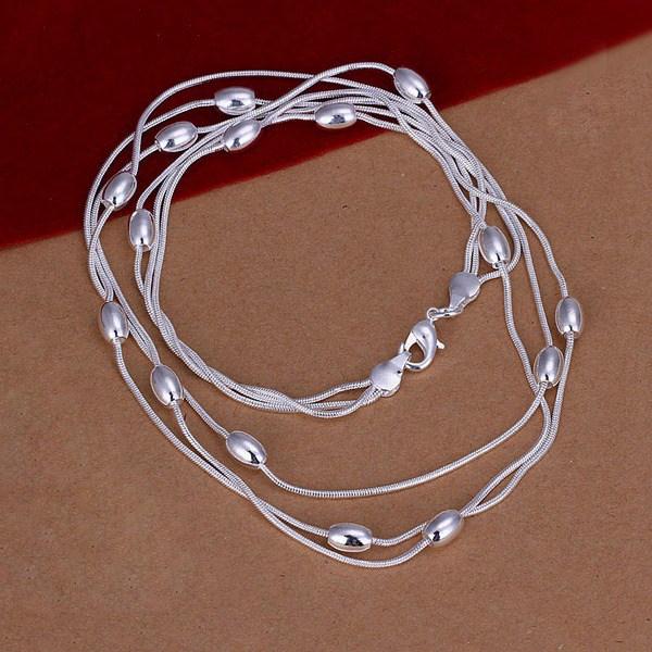Street Allround-Quasten-Ovalperlen 925er Sterlingsilber Armband Halskette Schmuckset für Damen Mode Hochzeit Party Geschenk1