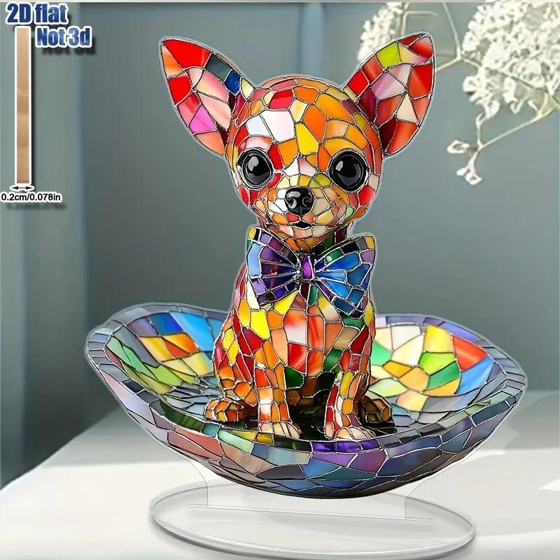 2D Flat Acrylic Dog Decoration, Indoor and Outdoor Decoration - No Battery/electricity Required, Free Day Decoration, Shop Decoration, Durable Out