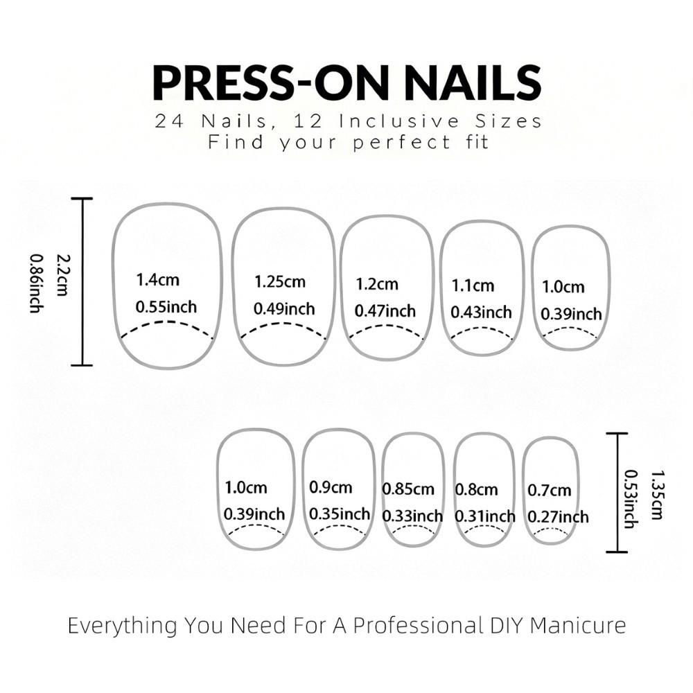 24Pcs 3D Gel False Nail Full Cover Fake Nail Tips French Press on Nails  Women
