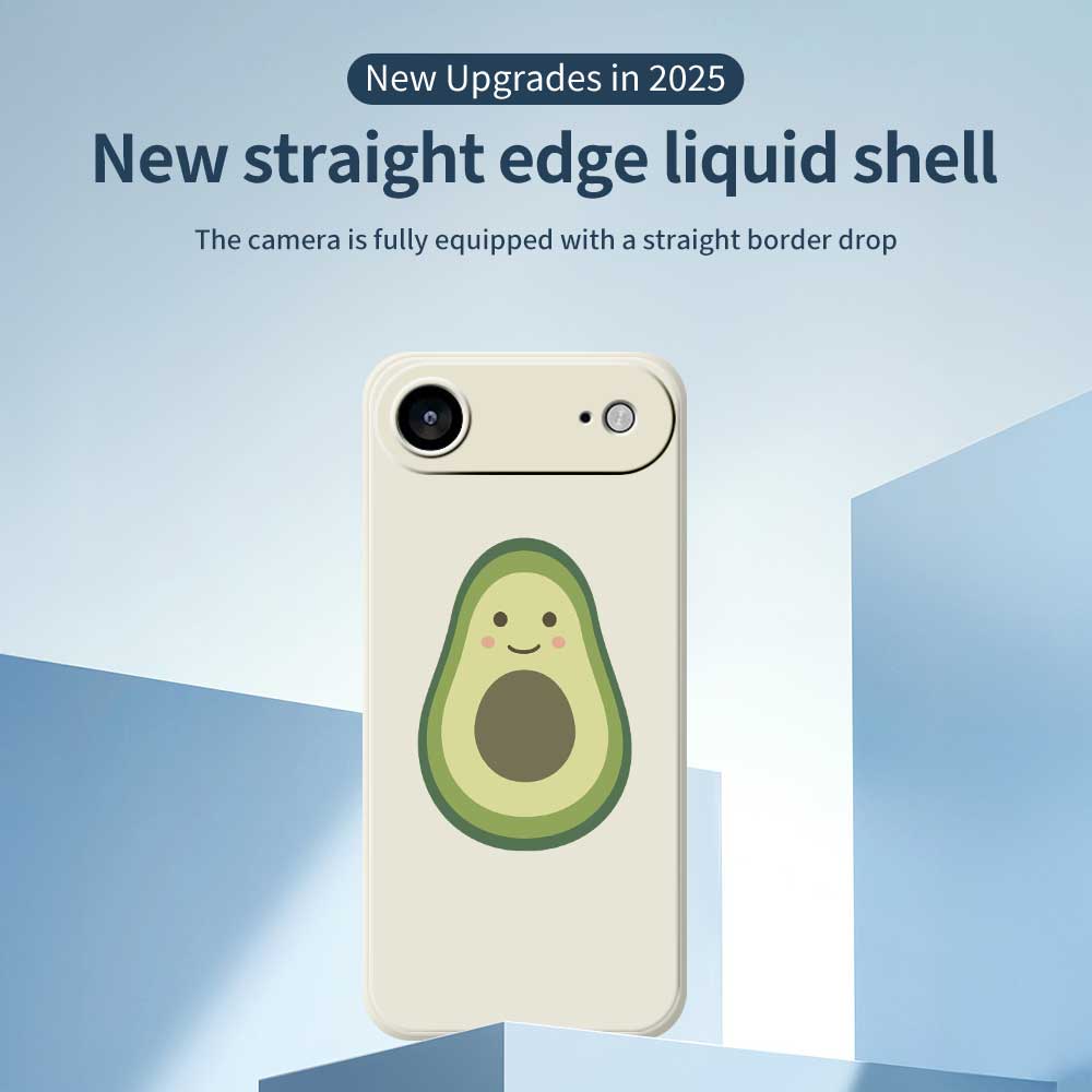 For iPhone 17 Air Case Cute Avocado Pattern Printing Straight Edge TPU Phone Back Cover