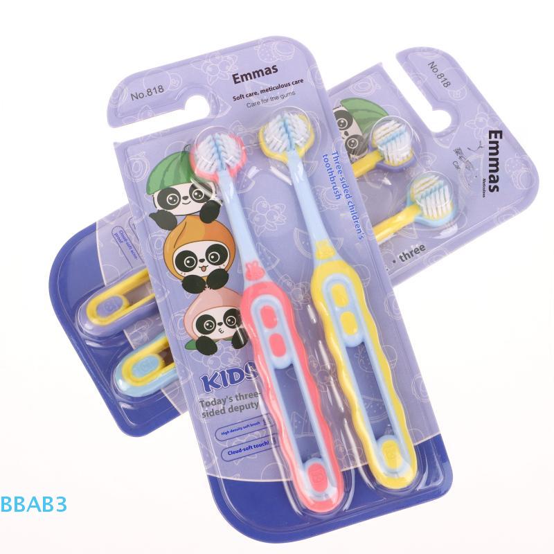 2 Peças Escova de Dentes Infantil Três Lados Cerdas Macias Dentes Clareamento Escovas Para Crianças de 3-12 Anos Saúde Bucal Dental