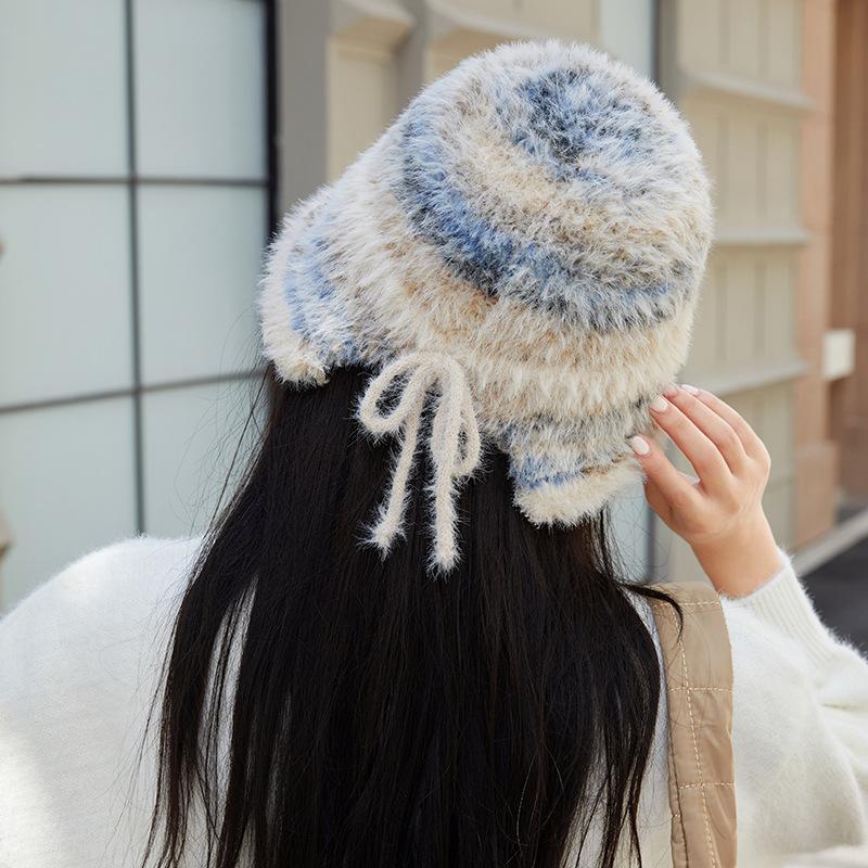 Fisherman Hat Women's Autumn and Winter Versatile Korean Style Basin Hat Warm and Fashionable Colorful Face Showing Small Bucket Hat