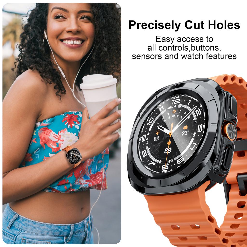 Etui do Samsung Galaxy Watch Ultra 47mm akcesoria Szkło hartowane ochrona ekranu Twardy zderzak PC Galaxy Watch 7 8 ultra Pokrowiec