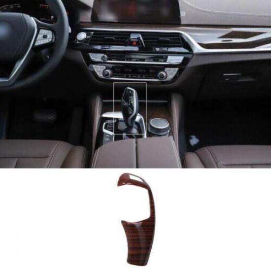 Gear Shift Knob Cover Central Console Red Wood Grain For BMW 5 Series 2018-
