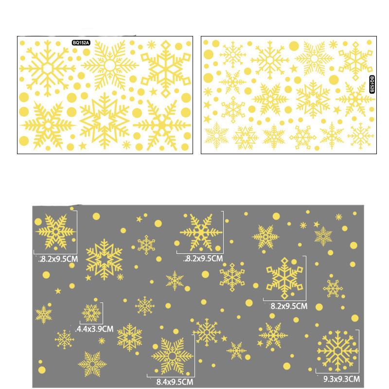 Novoroční okno Los Santa Claus Sáně Nádherná vánoční koule Spirálová stuha Samolepky na zeď Okenní nálepky pro domácí sváteční dekoraci