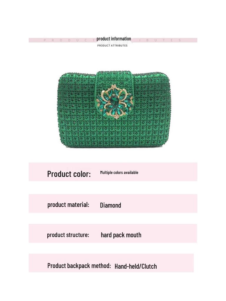 Square Rainbow Handset Diamond Clutch Bag