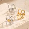 Stainless Steel Daisy Flower Rings for Women Creative Vintage Minimalist Open Rings Trendy Sweet Elegant Party Jewelry Gift