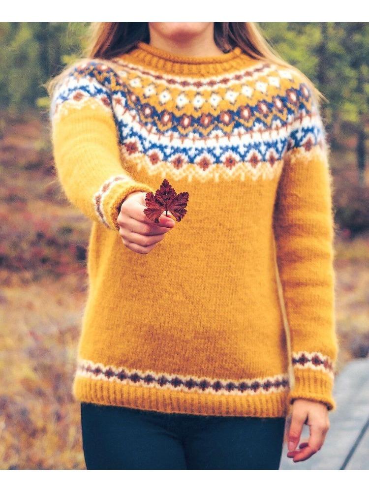 

Женский пуловер с круглым вырезом, цветной блок, свободного кроя, модный, вязаный топ, роскошный топ расслабленного кроя, стройнящий и универсальный S