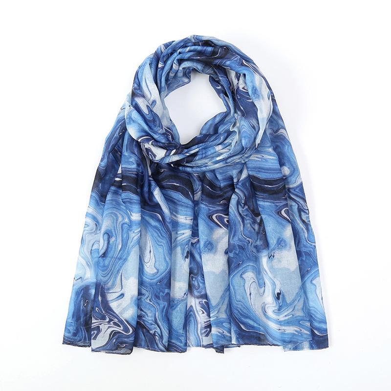 Aquarell-Serie Satin-Polyester Ethnischer Schal Bedruckter Schal Damen-Schal