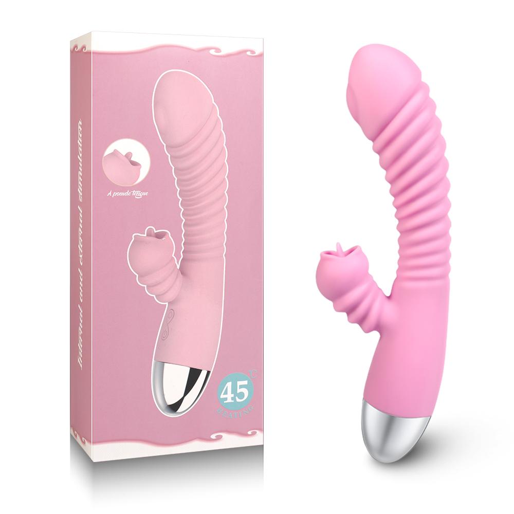 2 In 1 Licking Machine Vibrator For Women Clitoris Stimulator G-Spot Powerful Vibro Dildo Wand Female Clit Sucker Adult Sex Toys
