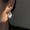 New  Luxury Zircon Front And Rear Cross Curved Droplet Earrings With Advanced Fashion Women'S Festival Party Accessories