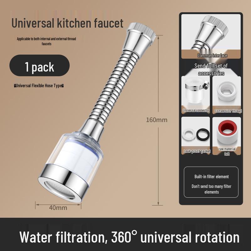 Universal Rotating Anti-Splash Kitchen Faucet Extender