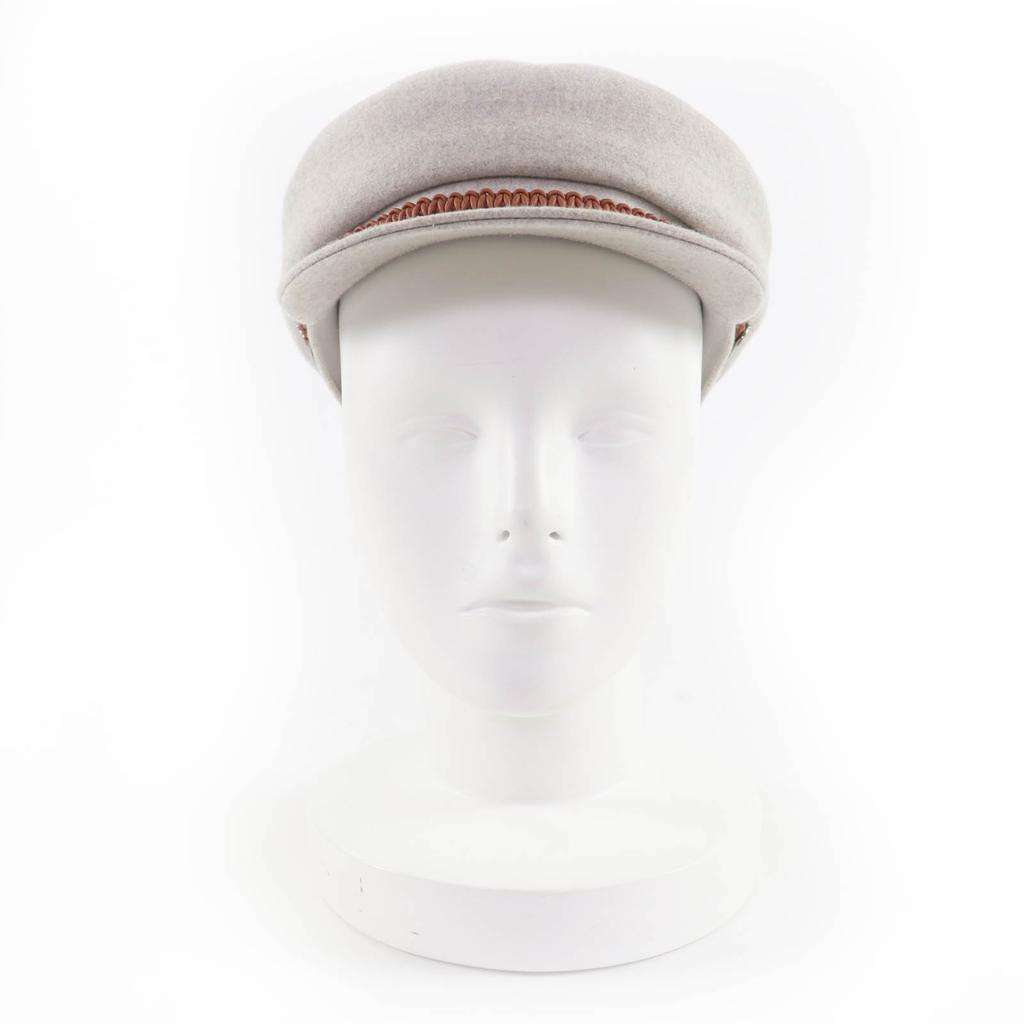 Excellent HERMES Casquette Deauville Serie Metal gray cashmere 57 H212009N Used