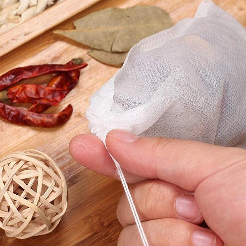 100pcs Tea Bags Non-woven Fabric Tea Filter Bags for Spice Tea Infuser with Heal Seal Disposable Seal Spice Filters Teabags