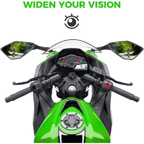 KEMIMOTO Ninja 300 Mirrors Compatible With Ninja 400 250 500 ZX6R EX300 ZX-6R Motorcycle Rear View Mirror