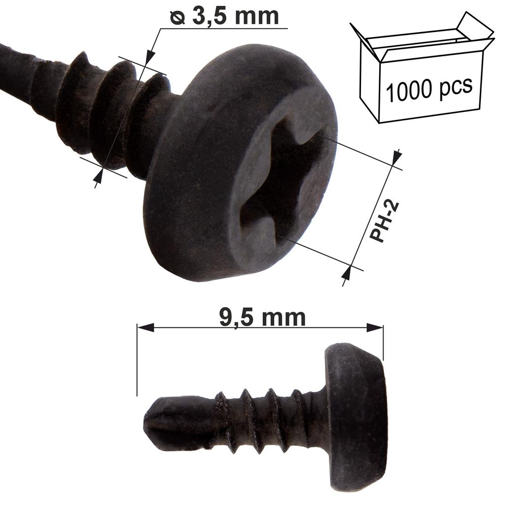 Kstex Flea Screws 3.5X9.5Mm Phosphated