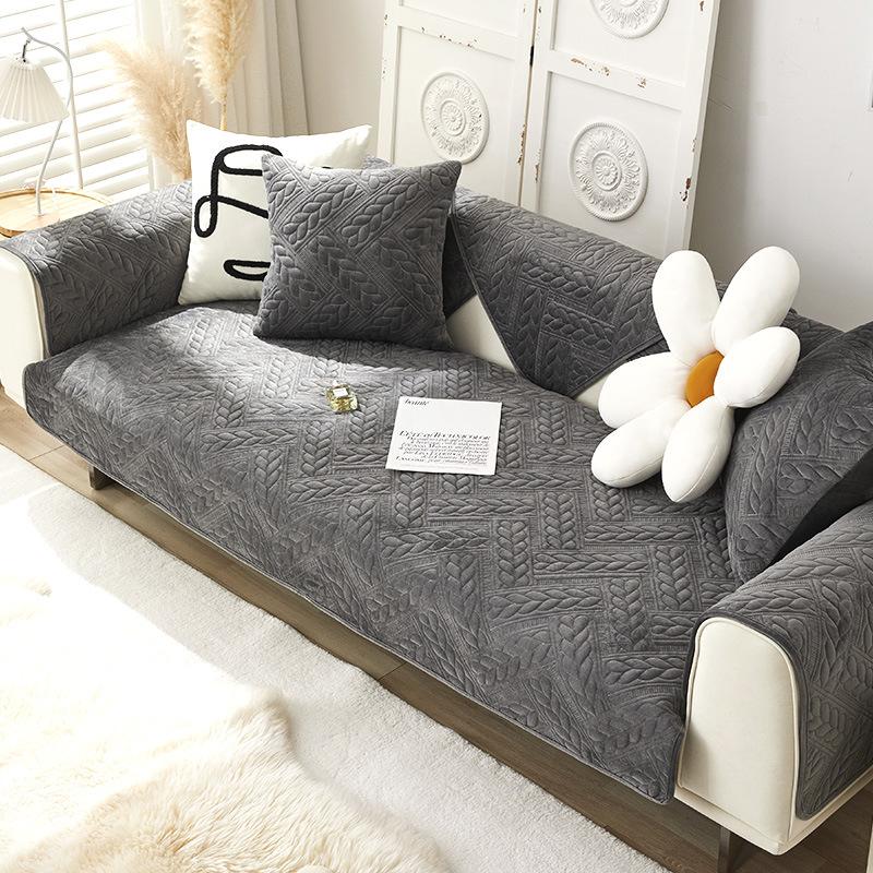 New Sofa Cushion Simple Cushion Autumn and Winter Plush Cover Sofa Cover All-inclusive Four-season Anti-slip