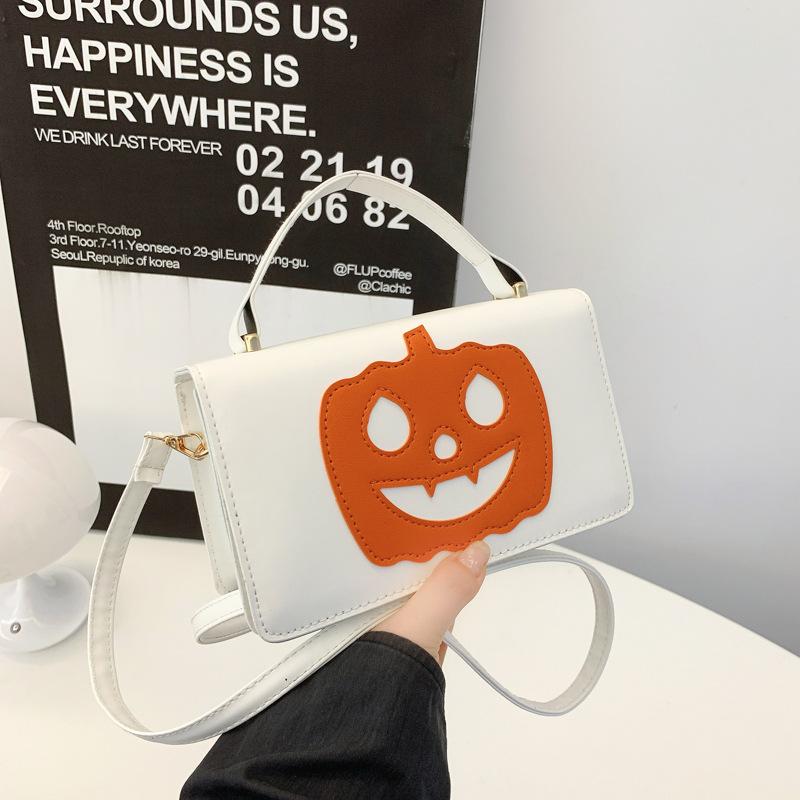 

Хэллоуин смешная сумка-тыква новая модная контрастная цветная креативная сшивная трендовая наплечная сумка-мессенджер