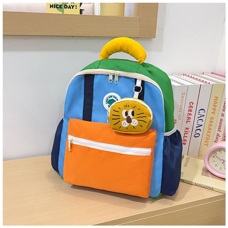 Schoolbag kindergarten children cartoon small schoolbag dopamine color matching light and cute backpack children travel foreign style backpack