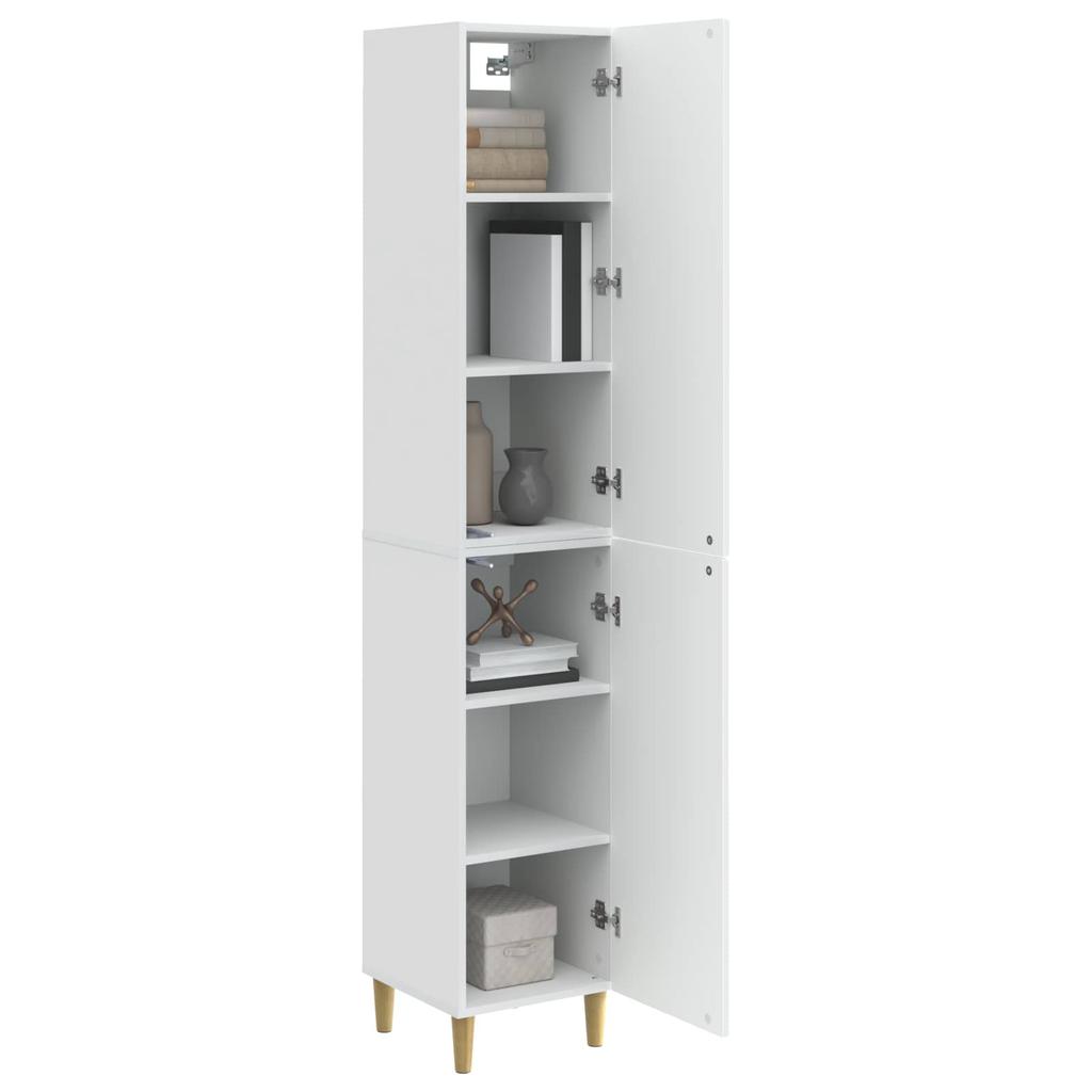 Cabinet Set 2 Pcs High Gloss White Wood Based Panel